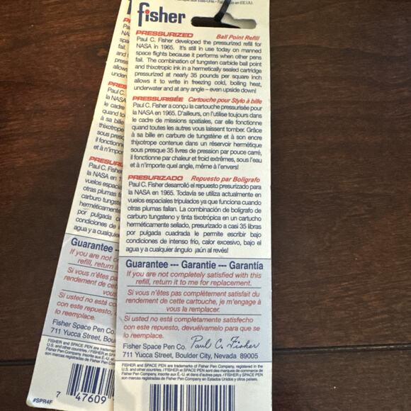 2 Fisher Space Pen Refills SPR4F Pressurized Cartridge Black Ink Fine Point OEM - Picture 3 of 3